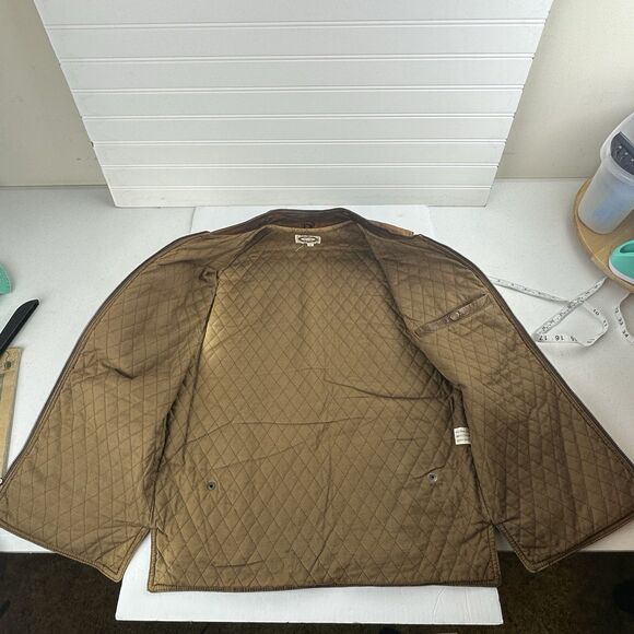 VTG Banana Republic Leather Safari Photo Vest Cotton Quilted Liner Men’s Size S - Picture 13 of 16